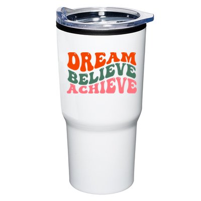 Dream Believe Achieve Retro Quote Tumbler