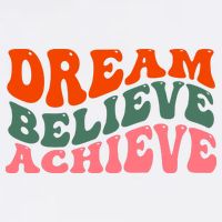 Dream Believe Achieve Retro Quote Baby Bodysuit