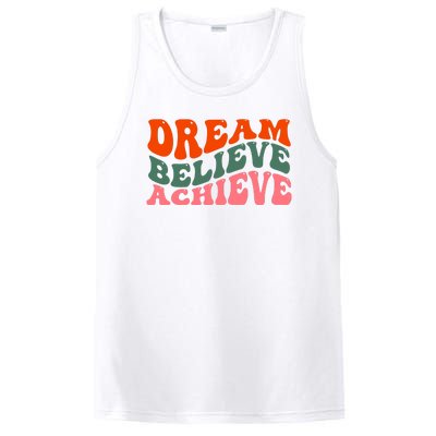 Dream Believe Achieve Retro Quote PosiCharge Competitor Tank