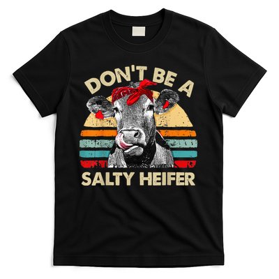 Don't Be a Salty Heifer Cute Highland Cow Lover Vintage Farm T-Shirt