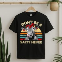 Don't Be a Salty Heifer Cute Highland Cow Lover Vintage Farm T-Shirt