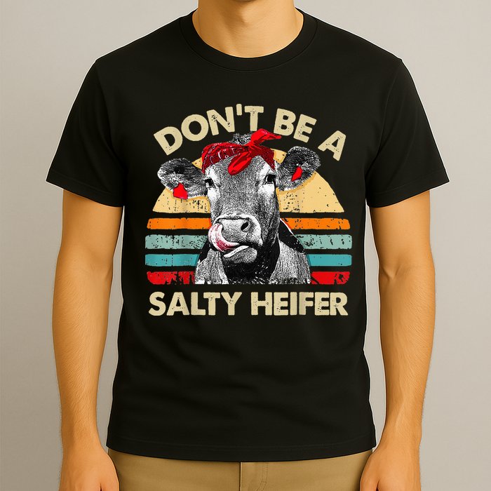 Don't Be a Salty Heifer Cute Highland Cow Lover Vintage Farm T-Shirt