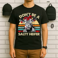 Don't Be a Salty Heifer Cute Highland Cow Lover Vintage Farm T-Shirt