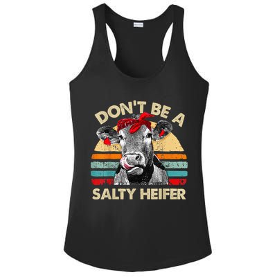 Don't Be a Salty Heifer Cute Highland Cow Lover Vintage Farm Ladies PosiCharge Competitor Racerback Tank