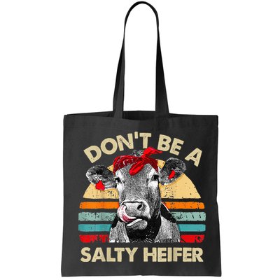 Don't Be a Salty Heifer Cute Highland Cow Lover Vintage Farm Bag