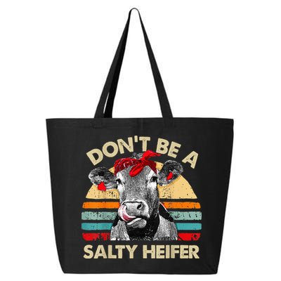 Don't Be a Salty Heifer Cute Highland Cow Lover Vintage Farm 25L Jumbo Tote