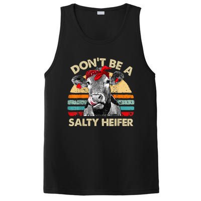 Don't Be a Salty Heifer Cute Highland Cow Lover Vintage Farm PosiCharge Competitor Tank