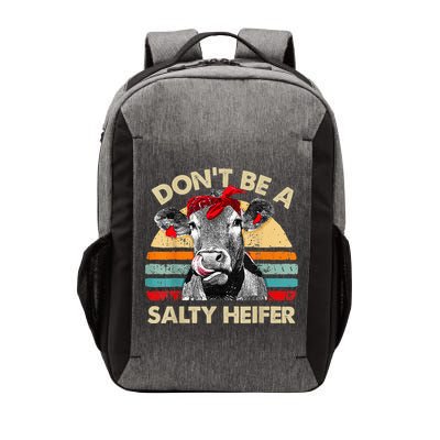 Don't Be a Salty Heifer Cute Highland Cow Lover Vintage Farm Vector Backpack