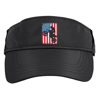 Dirt Bike American Flag Motocross Biker 4th Of July Adult Drive Performance Visor