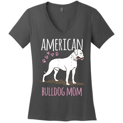 Dog Breed American Bulldog Mama Bulldog Women's V-Neck T-Shirt