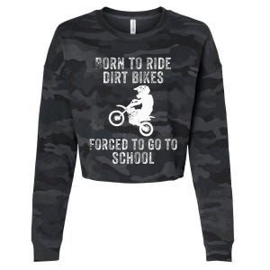 Dirt Bike Art For Girl Motocross Dirt Bike Rider Cropped Pullover Crew