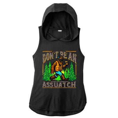 Dont Be An Assquatch Ladies PosiCharge Tri-Blend Wicking Draft Hoodie Tank