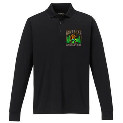 Dont Be An Assquatch Performance Long Sleeve Polo