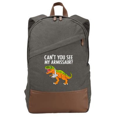 Dinosaur Broken Arm For Hand Wrist Injury  Cotton Canvas Backpack