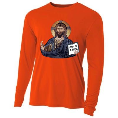 Don't Be A Dick Jesus Book Meaningful Gift Cooling Performance Long Sleeve Crew