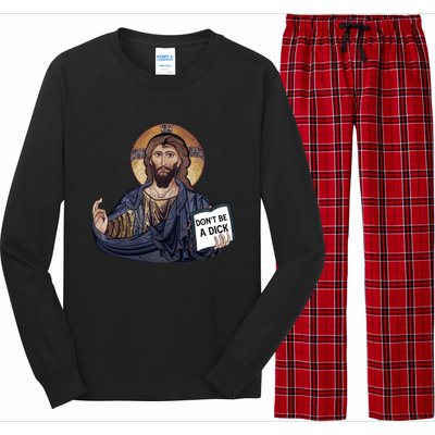 Don't Be A Dick Jesus Book Meaningful Gift Long Sleeve Pajama Set