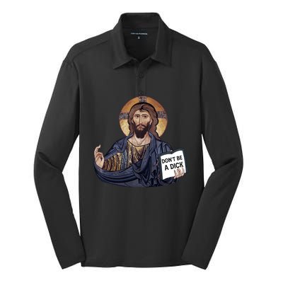 Don't Be A Dick Jesus Book Meaningful Gift Silk Touch Performance Long Sleeve Polo