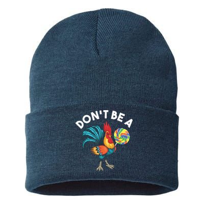 Dont Be A Cook Sucker Chicken Lollipop Sarcastic Humor Sustainable Knit Beanie