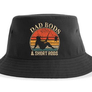 Dad Bods And Short Rods Funny Fishing Lovers Sustainable Bucket Hat