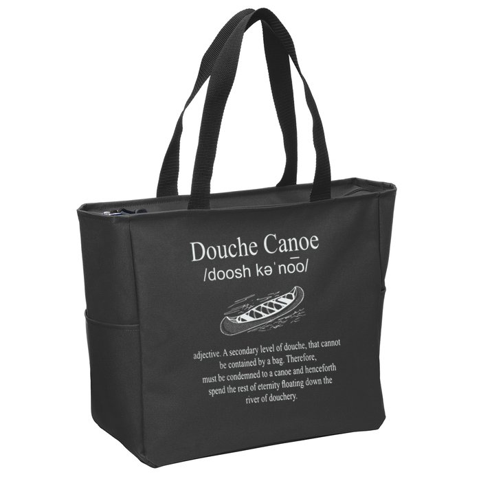 Don't Be A Douche Canoe Definition Funny Humor Zip Tote Bag