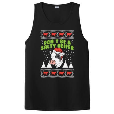 DonT Be A Salty Heifer Ugly Christmas Cow Farm Farmer Gift PosiCharge Competitor Tank