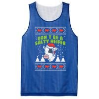 DonT Be A Salty Heifer Ugly Christmas Cow Farm Farmer Gift Mesh Reversible Basketball Jersey Tank