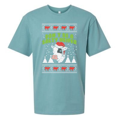 DonT Be A Salty Heifer Ugly Christmas Cow Farm Farmer Gift Sueded Cloud Jersey T-Shirt