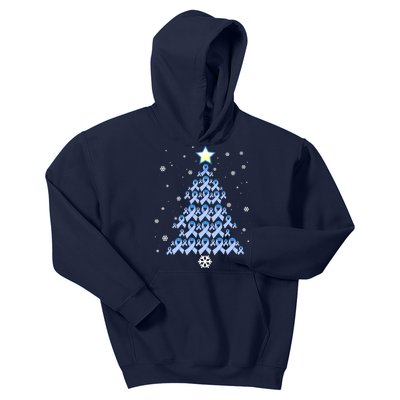 Diabetes Blue Awareness Ribbon Snowflakes Diabetic T1D Kids Hoodie