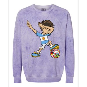 Dabbing Boy Argentina Soccer Jersey National Flag Colorblast Crewneck Sweatshirt