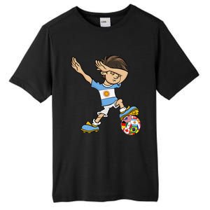 Dabbing Boy Argentina Soccer Jersey National Flag Tall Fusion ChromaSoft Performance T-Shirt