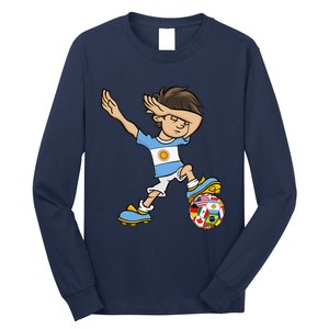 Dabbing Boy Argentina Soccer Jersey National Flag Long Sleeve Shirt