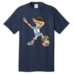 Dabbing Boy Argentina Soccer Jersey National Flag Tall T-Shirt