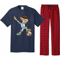 Dabbing Boy Argentina Soccer Jersey National Flag Pajama Set