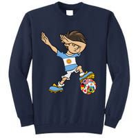 Dabbing Boy Argentina Soccer Jersey National Flag Tall Sweatshirt