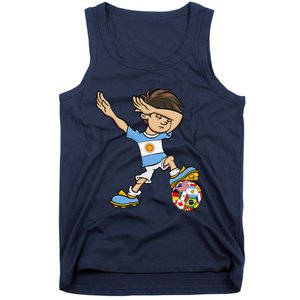 Dabbing Boy Argentina Soccer Jersey National Flag Tank Top