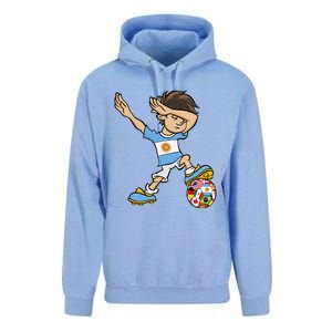 Dabbing Boy Argentina Soccer Jersey National Flag Unisex Surf Hoodie