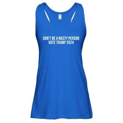 Don’t Be A Nasty Person Vote Trump 2024 USA Flag Ladies Essential Flowy Tank