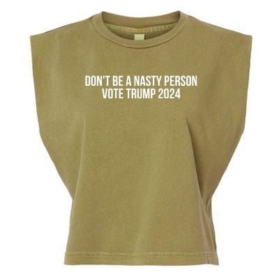 Don’t Be A Nasty Person Vote Trump 2024 USA Flag Garment-Dyed Women's Muscle Tee