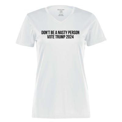 Don’t Be A Nasty Person Vote Trump 2024 USA Flag Women's Momentum V-Neck T-Shirt