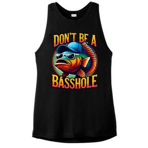 DonT Be A Basshole Funny Fish Ladies PosiCharge Tri-Blend Wicking Tank