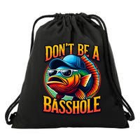 DonT Be A Basshole Funny Fish Drawstring Bag