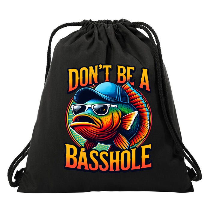 DonT Be A Basshole Funny Fish Drawstring Bag