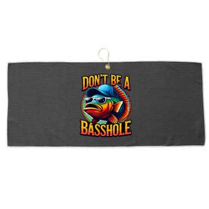 DonT Be A Basshole Funny Fish Large Microfiber Waffle Golf Towel