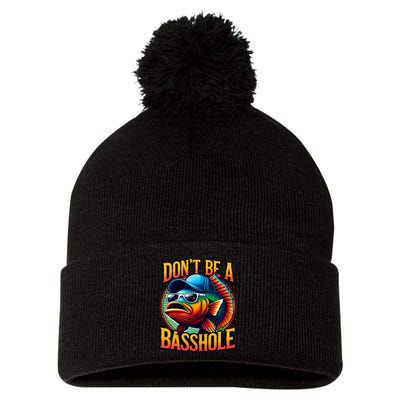DonT Be A Basshole Funny Fish Pom Pom 12in Knit Beanie