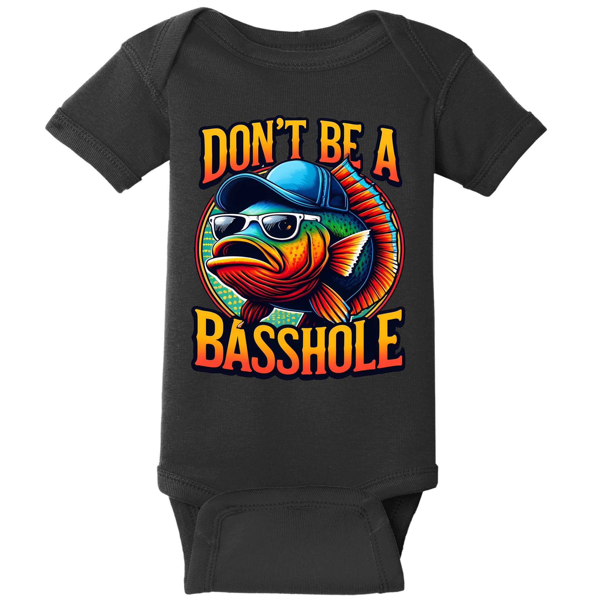 DonT Be A Basshole Funny Fish Baby Bodysuit