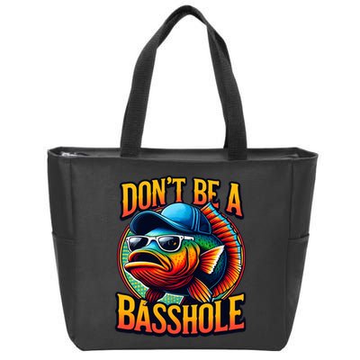 DonT Be A Basshole Funny Fish Zip Tote Bag