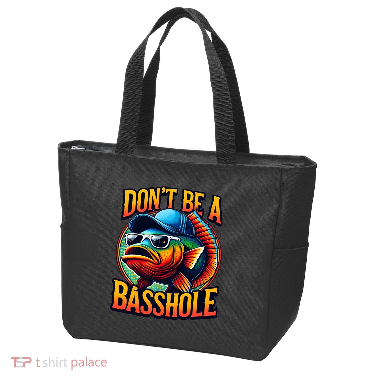 DonT Be A Basshole Funny Fish Zip Tote Bag