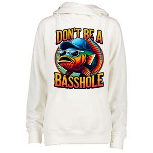 DonT Be A Basshole Funny Fish Womens Funnel Neck Pullover Hood