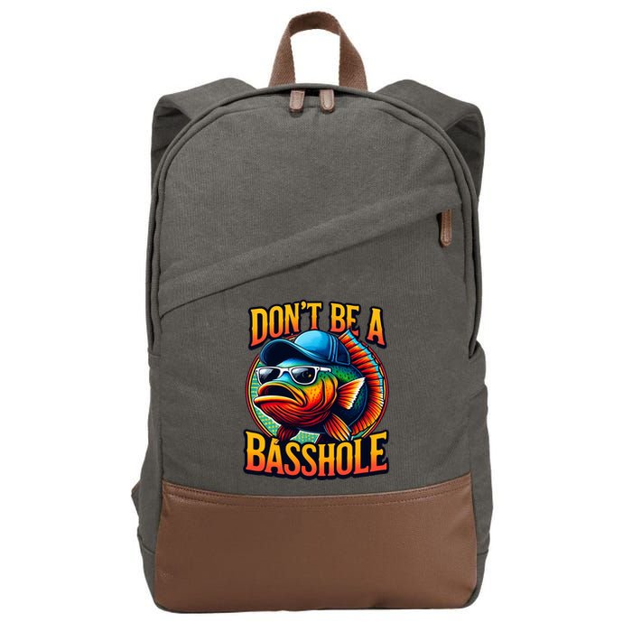 DonT Be A Basshole Funny Fish Cotton Canvas Backpack