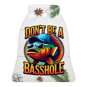 DonT Be A Basshole Funny Fish Ceramic Bell Ornament